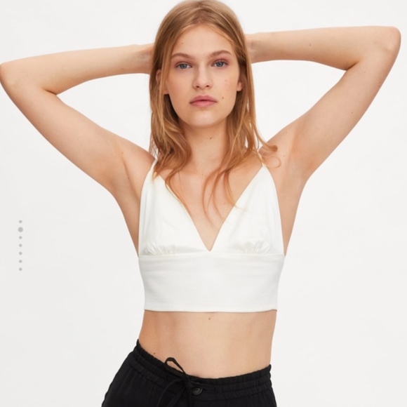 zara satin crop top